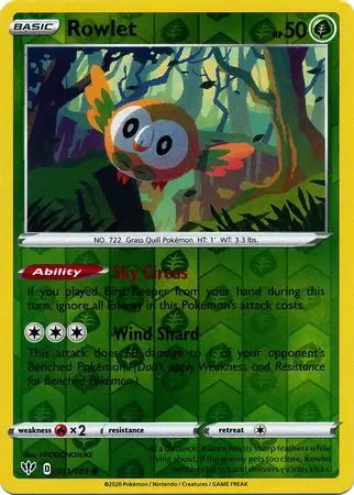 Darkness Ablaze Rowlet #11/189 reverse holo